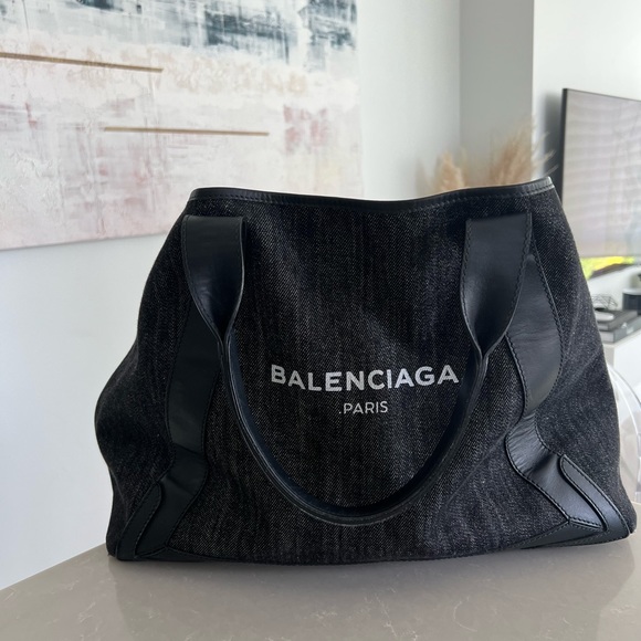 Balenciaga cabas travel tote bag - black/grey - Picture 2 of 13